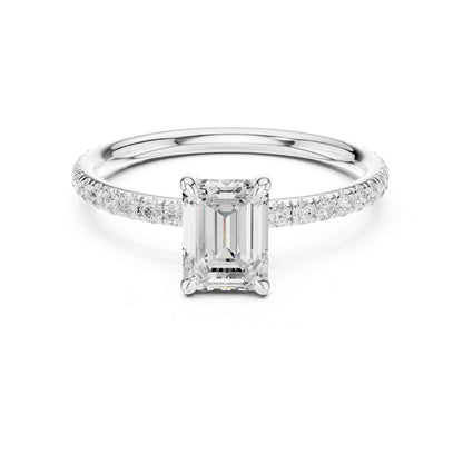 1 Carat Emerald Cut Lab Grown Diamond Engagement Ring