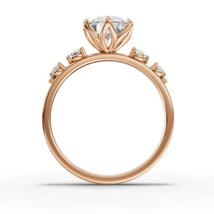 1.5 Carat Center Round Cut Moissanite Diamond Engagement Ring