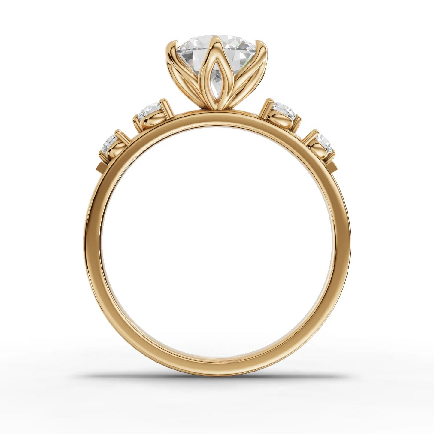 1.5 Carat Center Round Cut Moissanite Diamond Engagement Ring