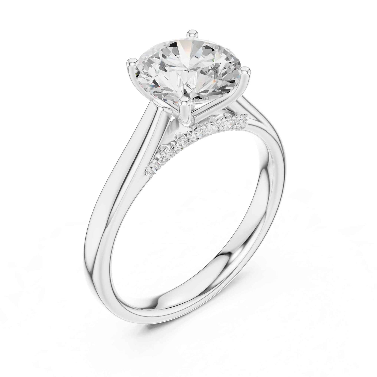 2 Carat Classic Round Cut Lab Grown Diamond Solitaire Engagement Ring