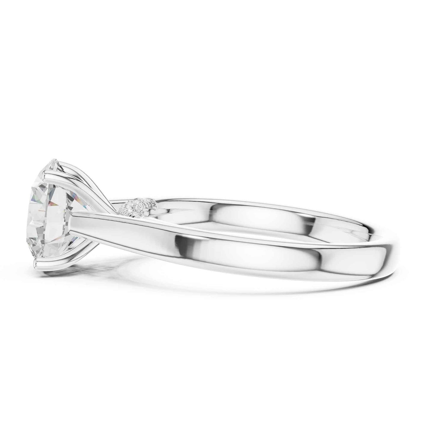 2 Carat Classic Round Cut Lab Grown Diamond Solitaire Engagement Ring