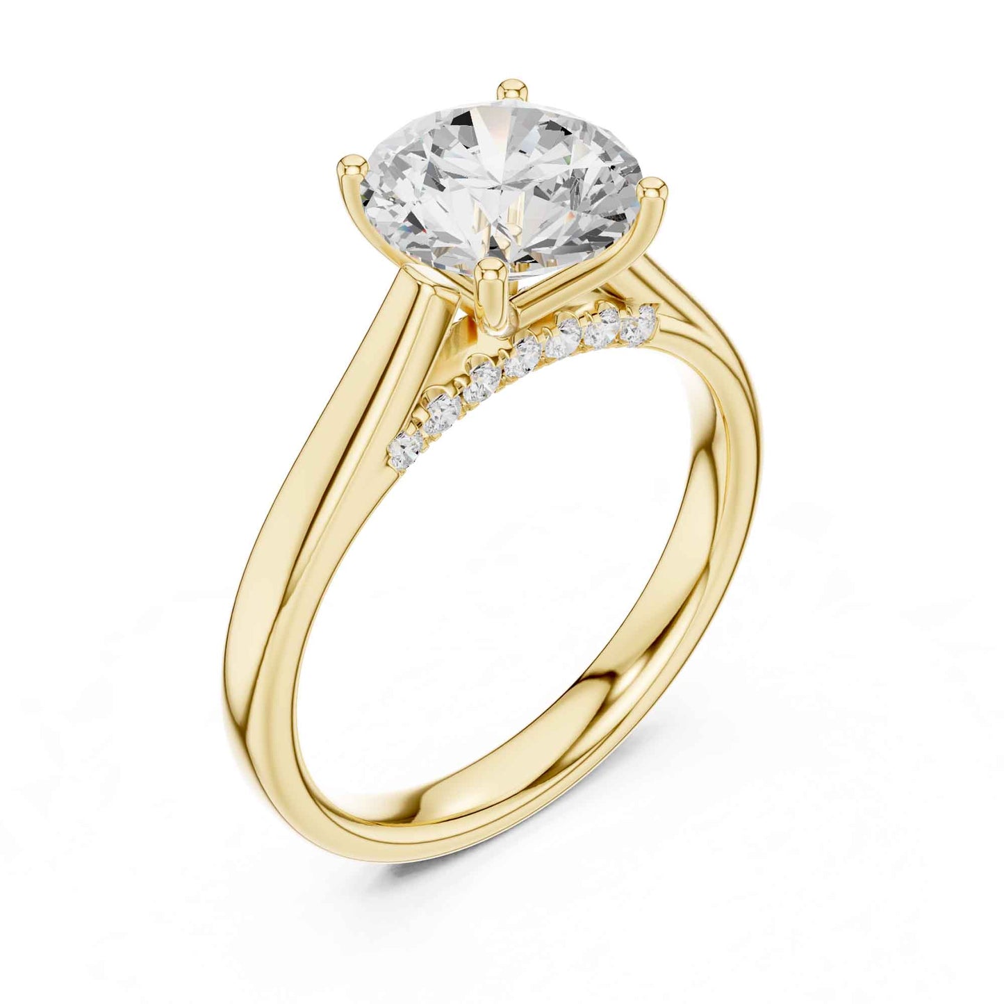 2 Carat Classic Round Cut Lab Grown Diamond Solitaire Engagement Ring