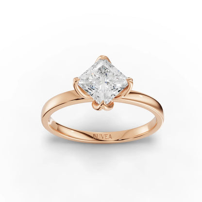 1 Carat Center Princess Cut Moissanite Diamond Engagement Ring