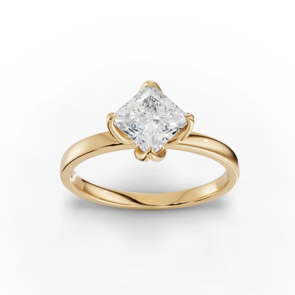 1 Carat Center Princess Cut Moissanite Diamond Engagement Ring