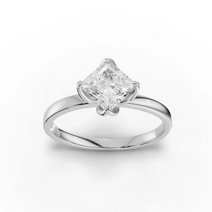 1 Carat Center Princess Cut Moissanite Diamond Engagement Ring