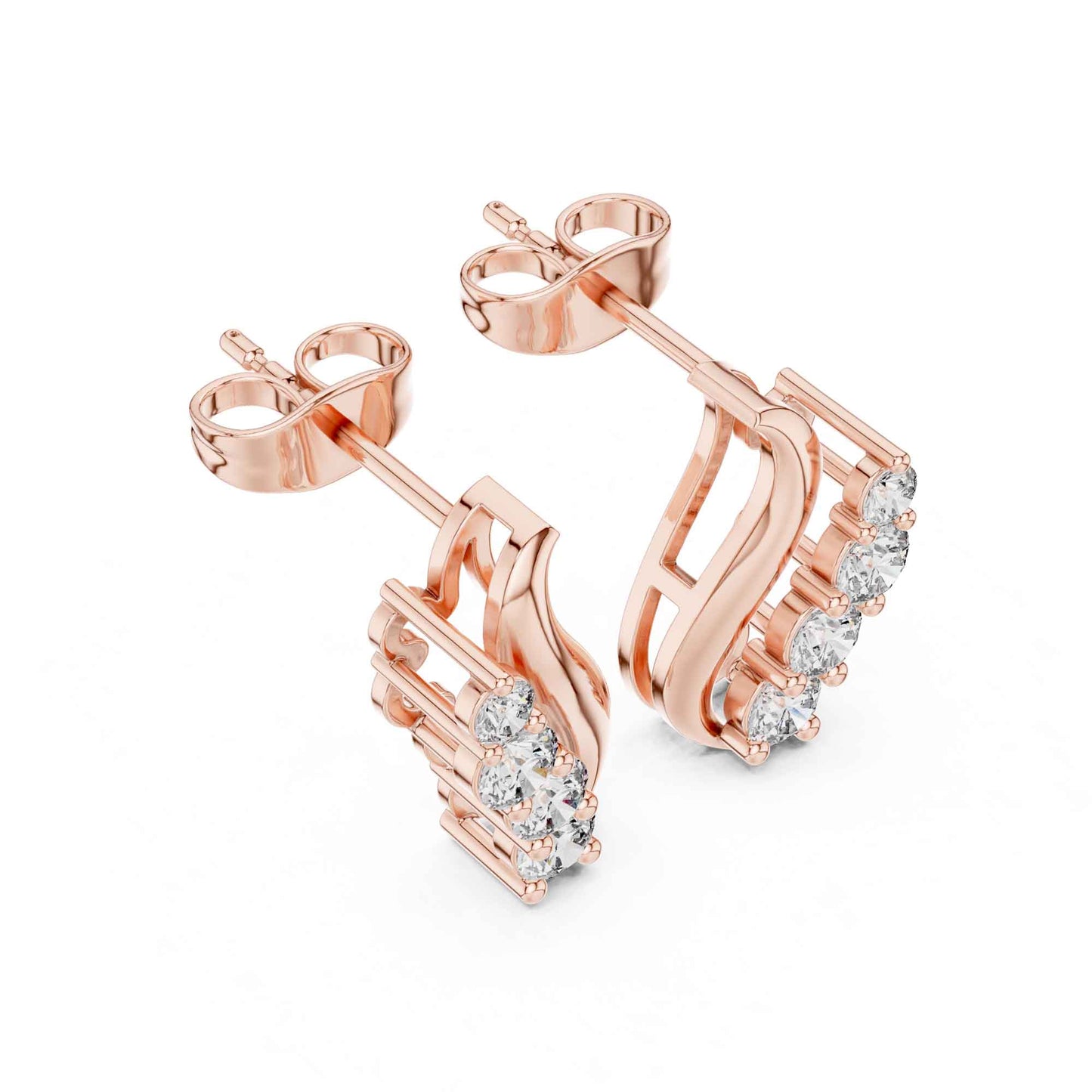 Radiant Wave Lab Grown Diamond Stud Earrings