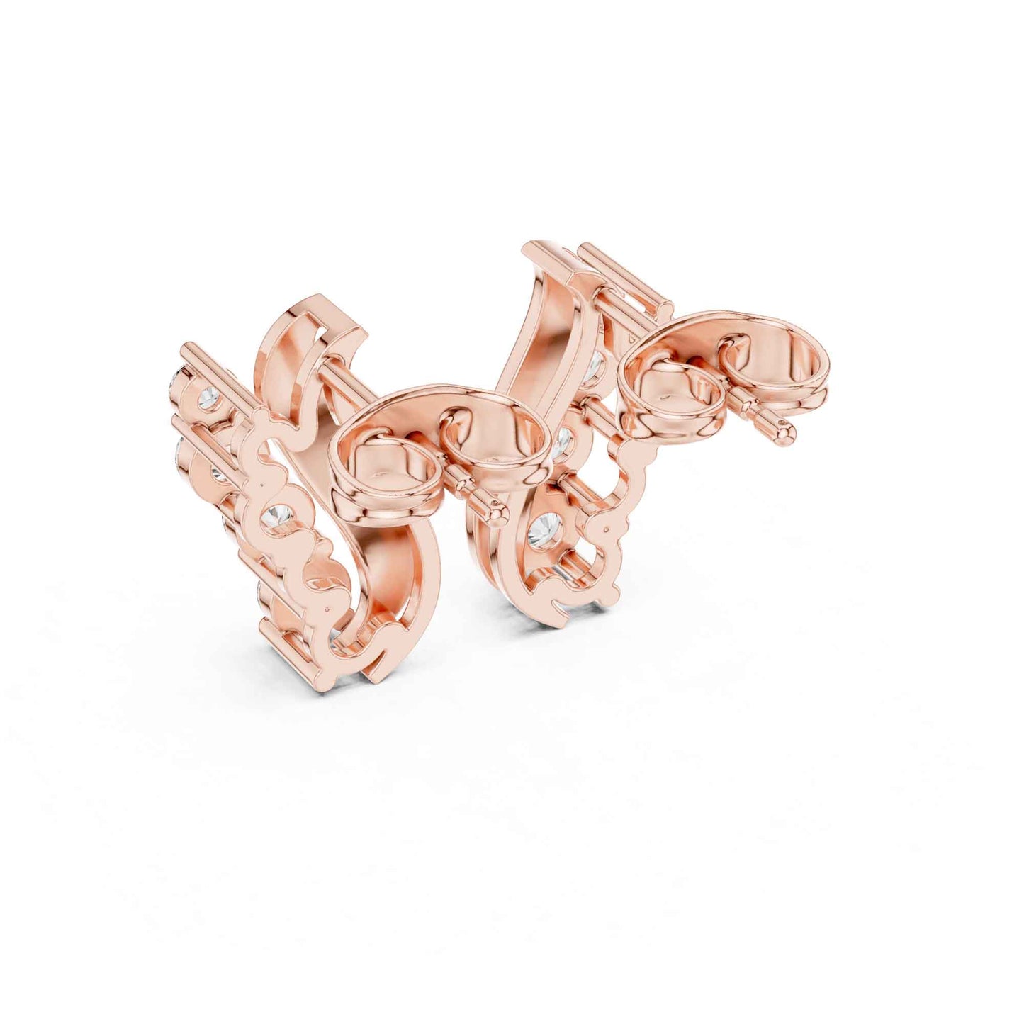 Radiant Wave Lab Grown Diamond Stud Earrings