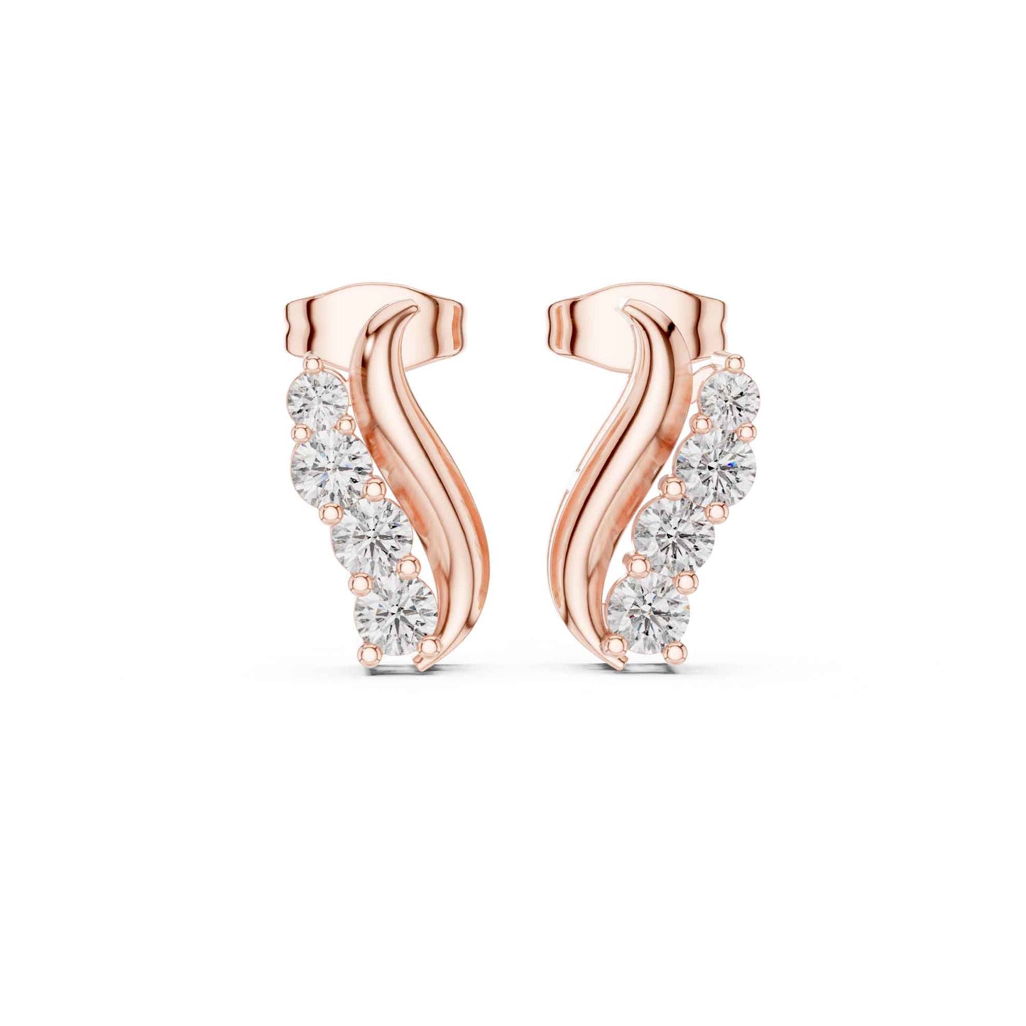 Radiant Wave Lab Grown Diamond Stud Earrings