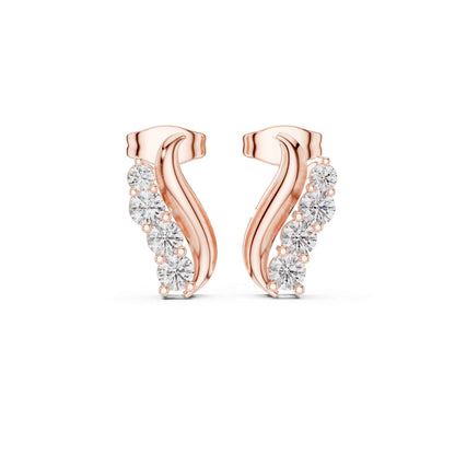 Radiant Wave Lab Grown Diamond Stud Earrings