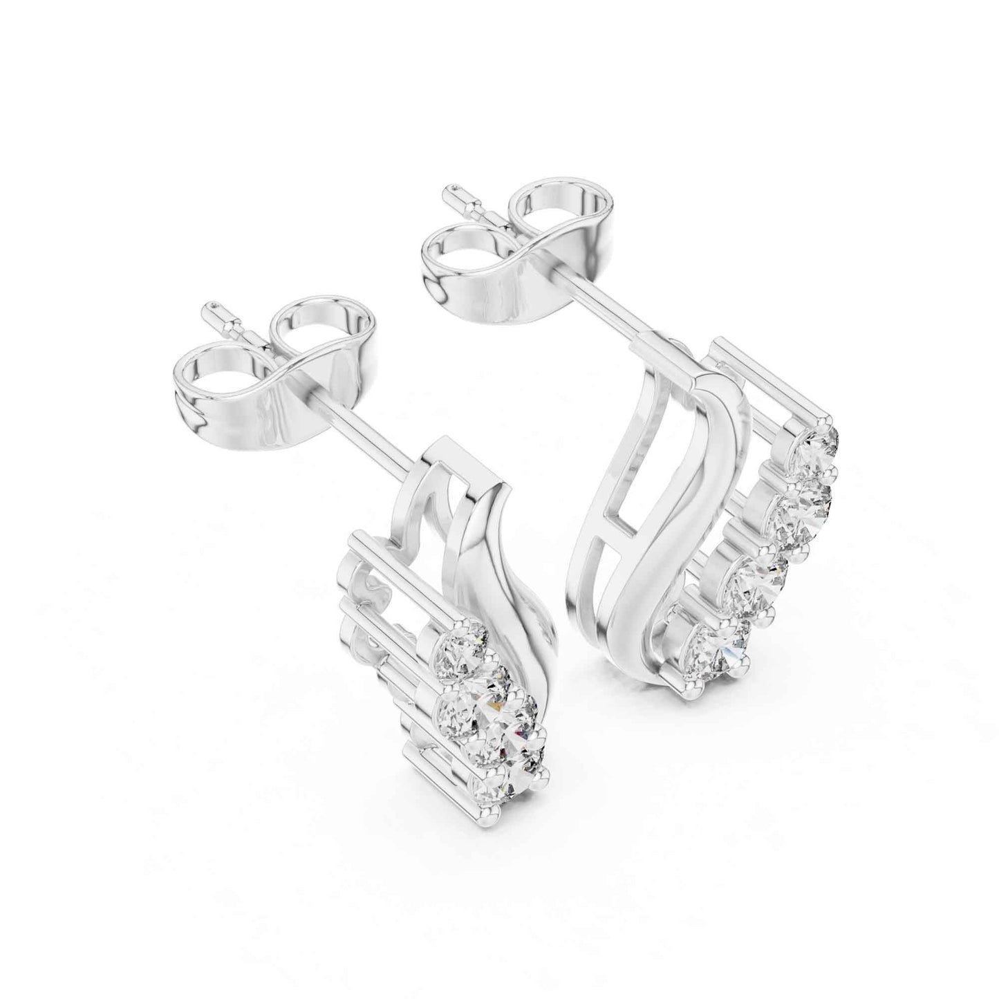 Radiant Wave Lab Grown Diamond Stud Earrings