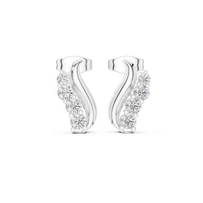 Radiant Wave Lab Grown Diamond Stud Earrings
