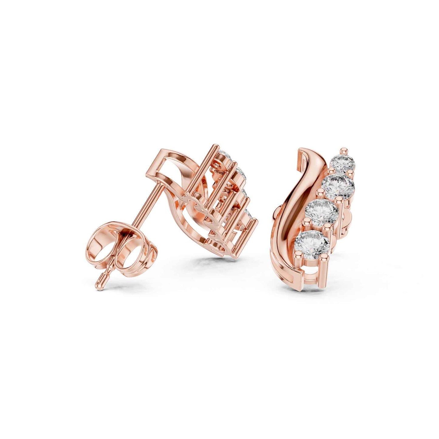 Radiant Wave Lab Grown Diamond Stud Earrings