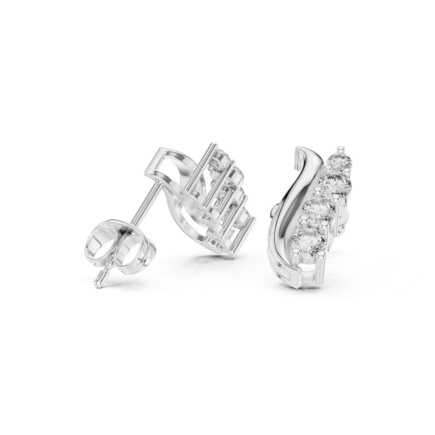 Radiant Wave Lab Grown Diamond Stud Earrings