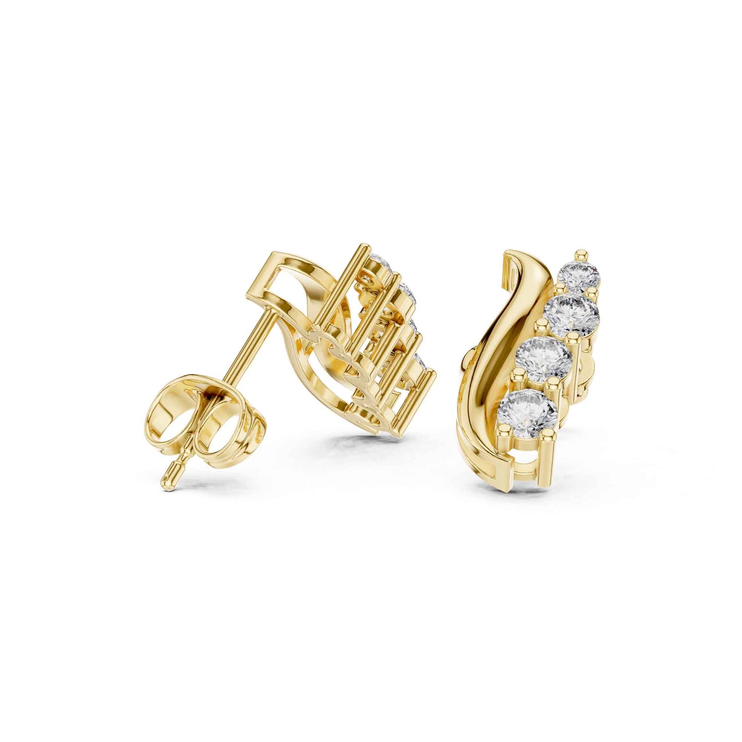 Radiant Wave Lab Grown Diamond Stud Earrings