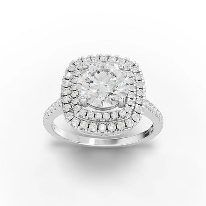 1.5 Carat Center Round Cut Moissanite Diamond Engagement Ring