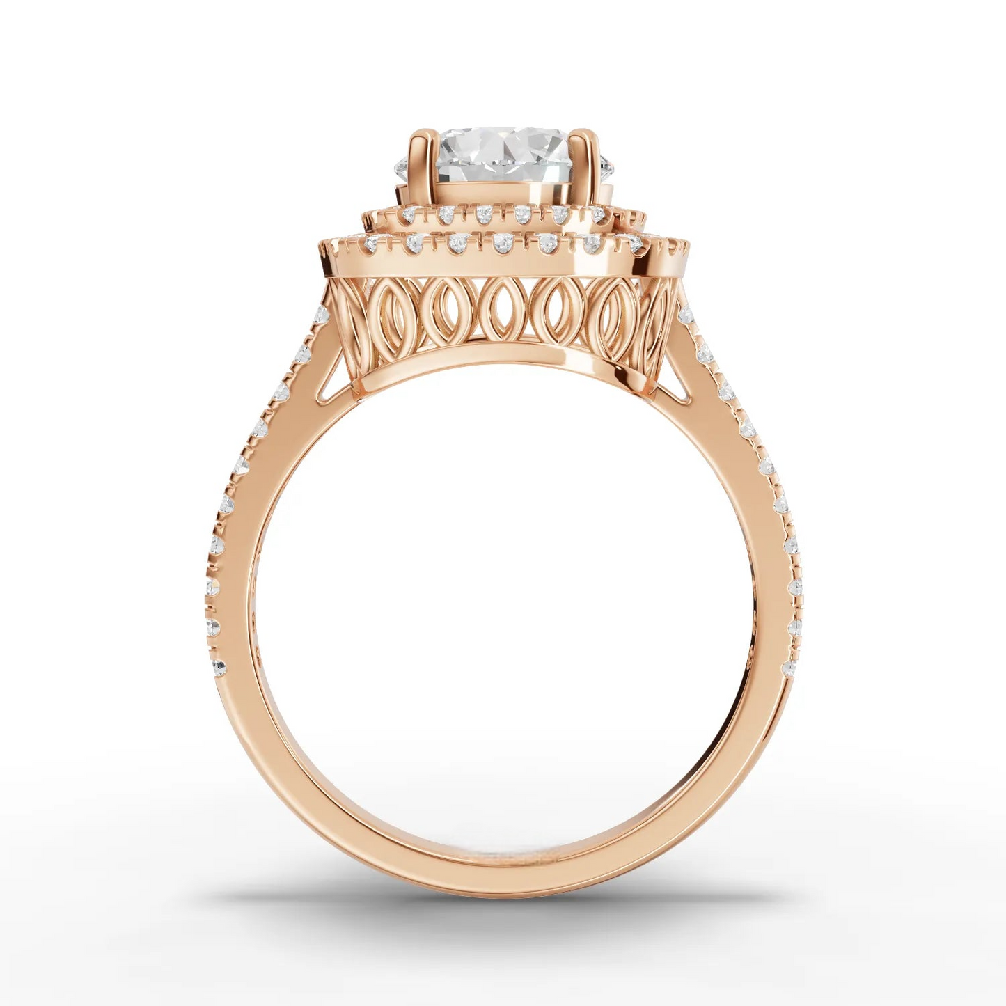 1.5 Carat Center Round Cut Moissanite Diamond Engagement Ring
