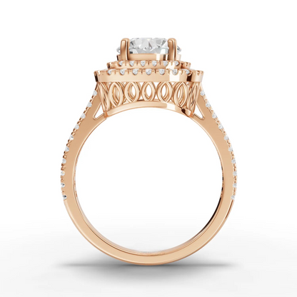 1.5 Carat Center Round Cut Moissanite Diamond Engagement Ring