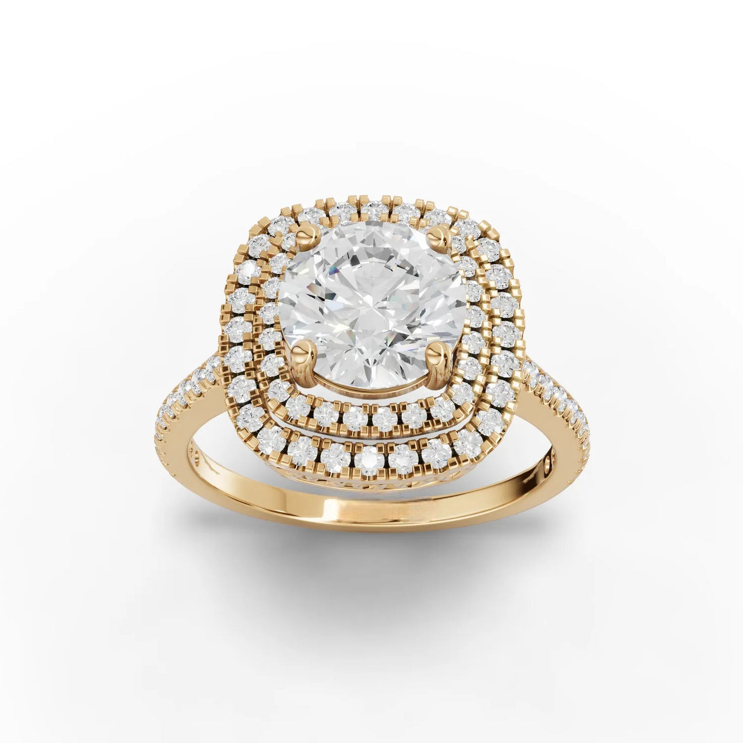 1.5 Carat Center Round Cut Moissanite Diamond Engagement Ring