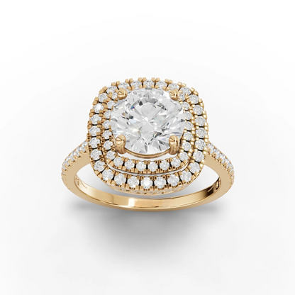 1.5 Carat Center Round Cut Moissanite Diamond Engagement Ring
