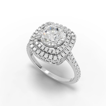 1.5 Carat Center Round Cut Moissanite Diamond Engagement Ring