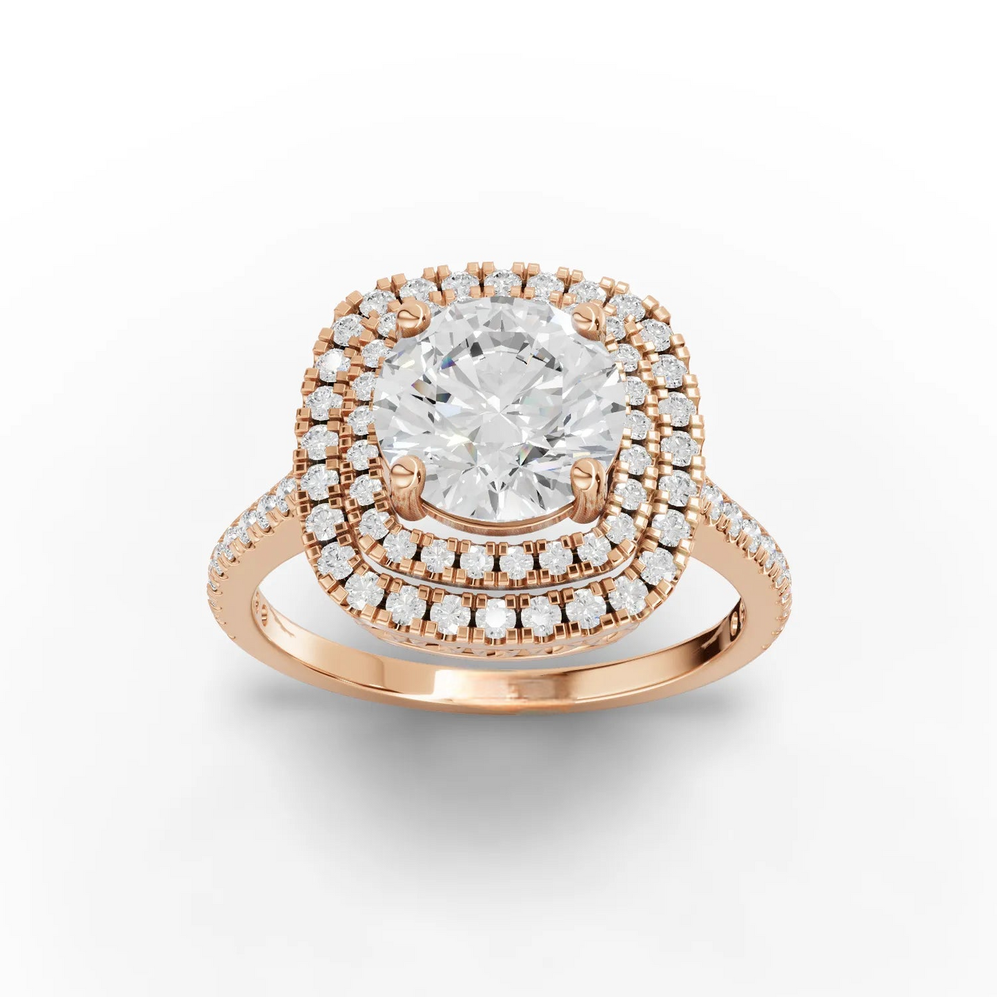 1.5 Carat Center Round Cut Moissanite Diamond Engagement Ring