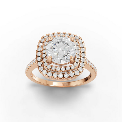 1.5 Carat Center Round Cut Moissanite Diamond Engagement Ring
