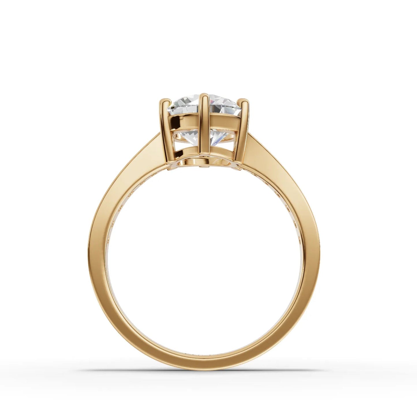 2 Carat Center Round Cut Moissanite Diamond Engagement Ring