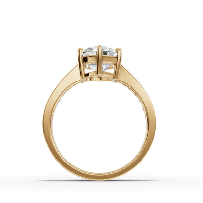 2 Carat Center Round Cut Moissanite Diamond Engagement Ring