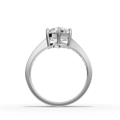 2 Carat Center Round Cut Moissanite Diamond Engagement Ring