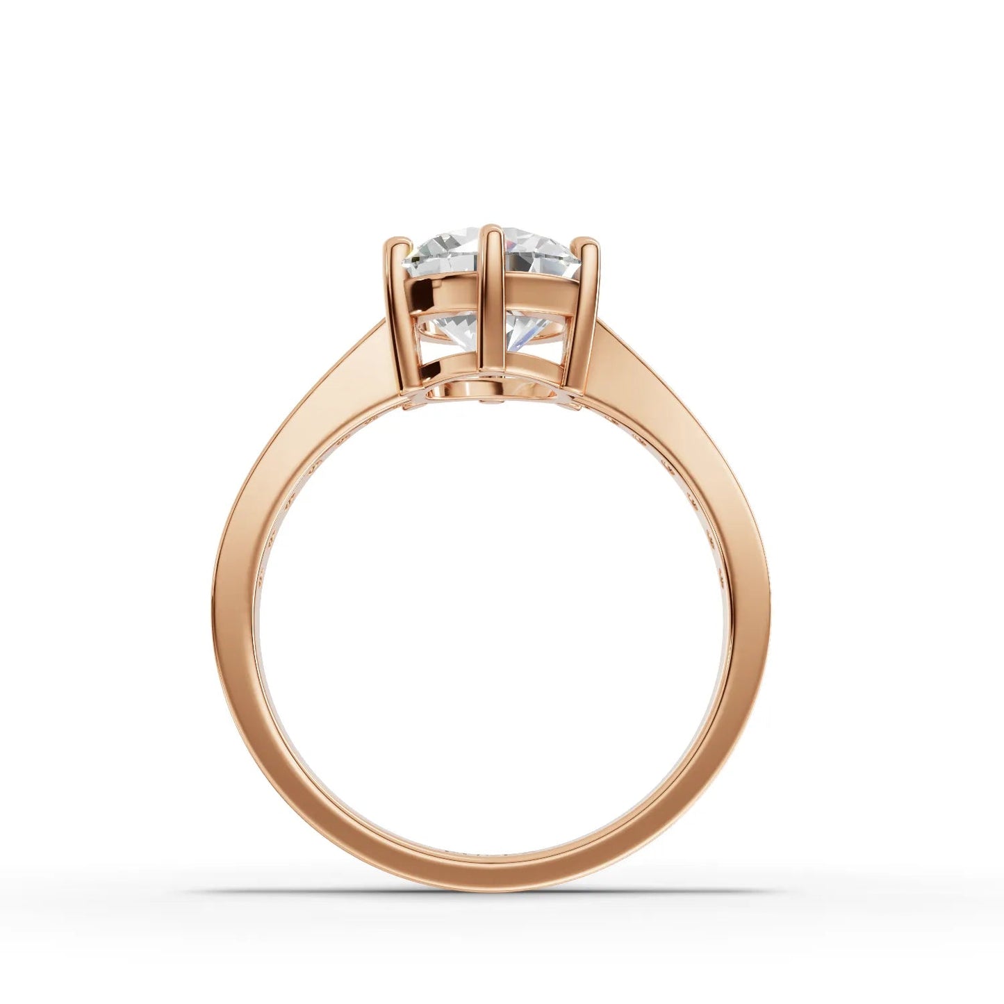 2 Carat Center Round Cut Moissanite Diamond Engagement Ring