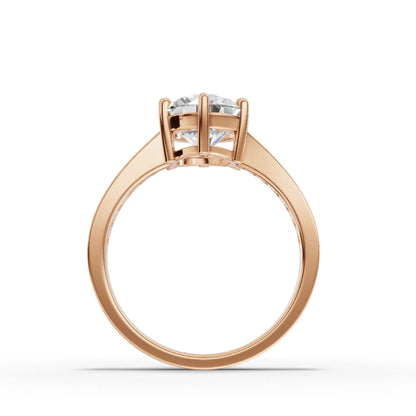 2 Carat Center Round Cut Moissanite Diamond Engagement Ring