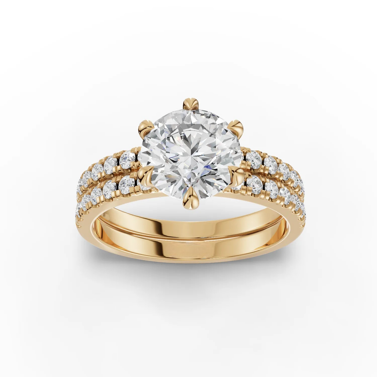1.5 Carat Center Round Cut Moissanite Diamond Engagement Ring