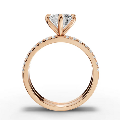1.5 Carat Center Round Cut Moissanite Diamond Engagement Ring