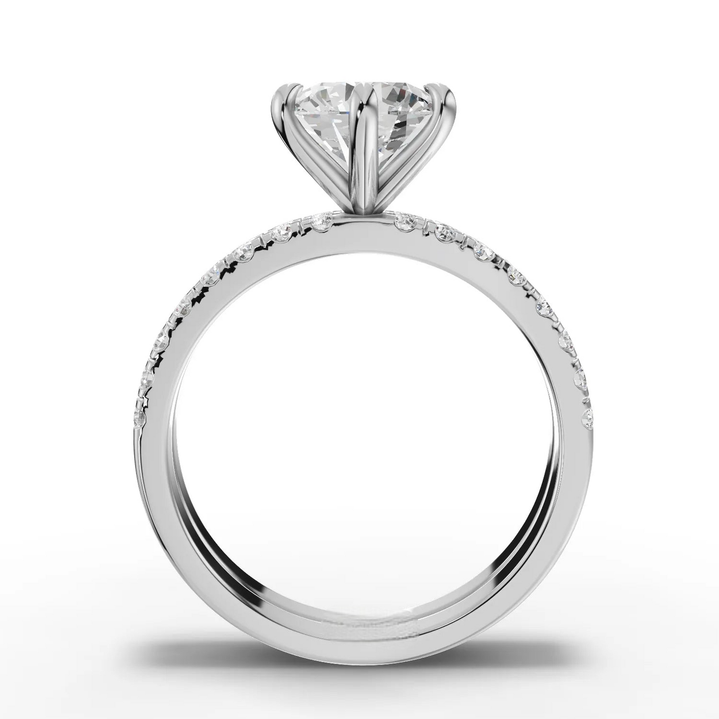 1.5 Carat Center Round Cut Moissanite Diamond Engagement Ring