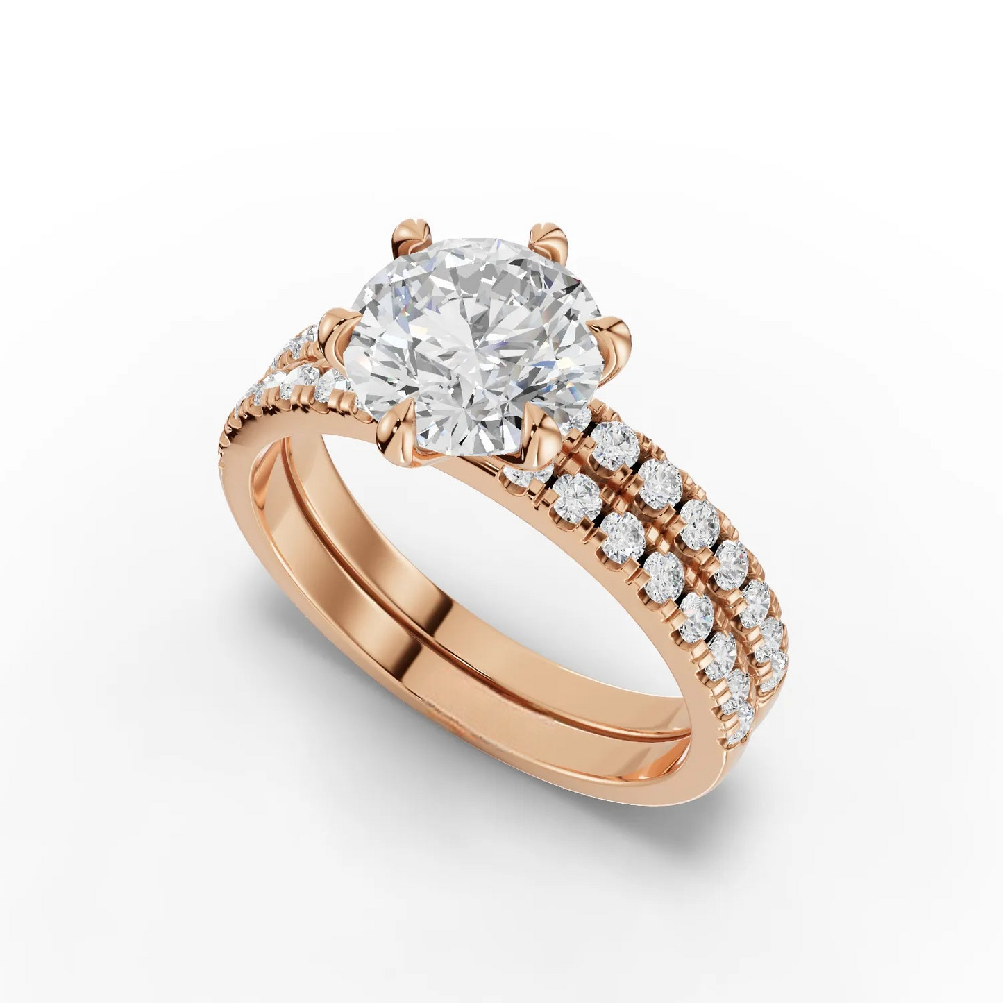 1.5 Carat Center Round Cut Moissanite Diamond Engagement Ring