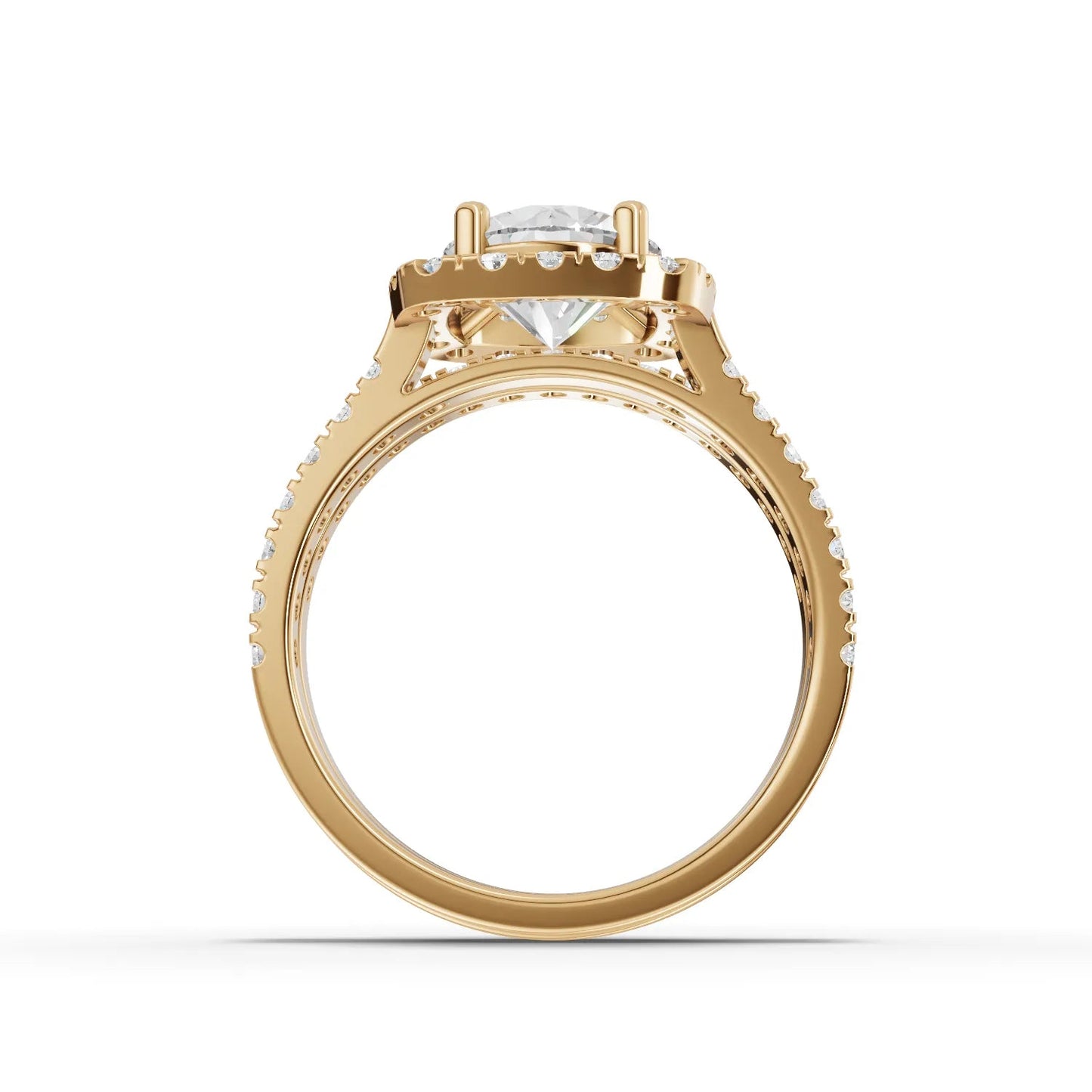 1.5 Carat Center Round Cut Moissanite Diamond Engagement Ring
