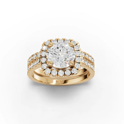 1.5 Carat Center Round Cut Moissanite Diamond Engagement Ring