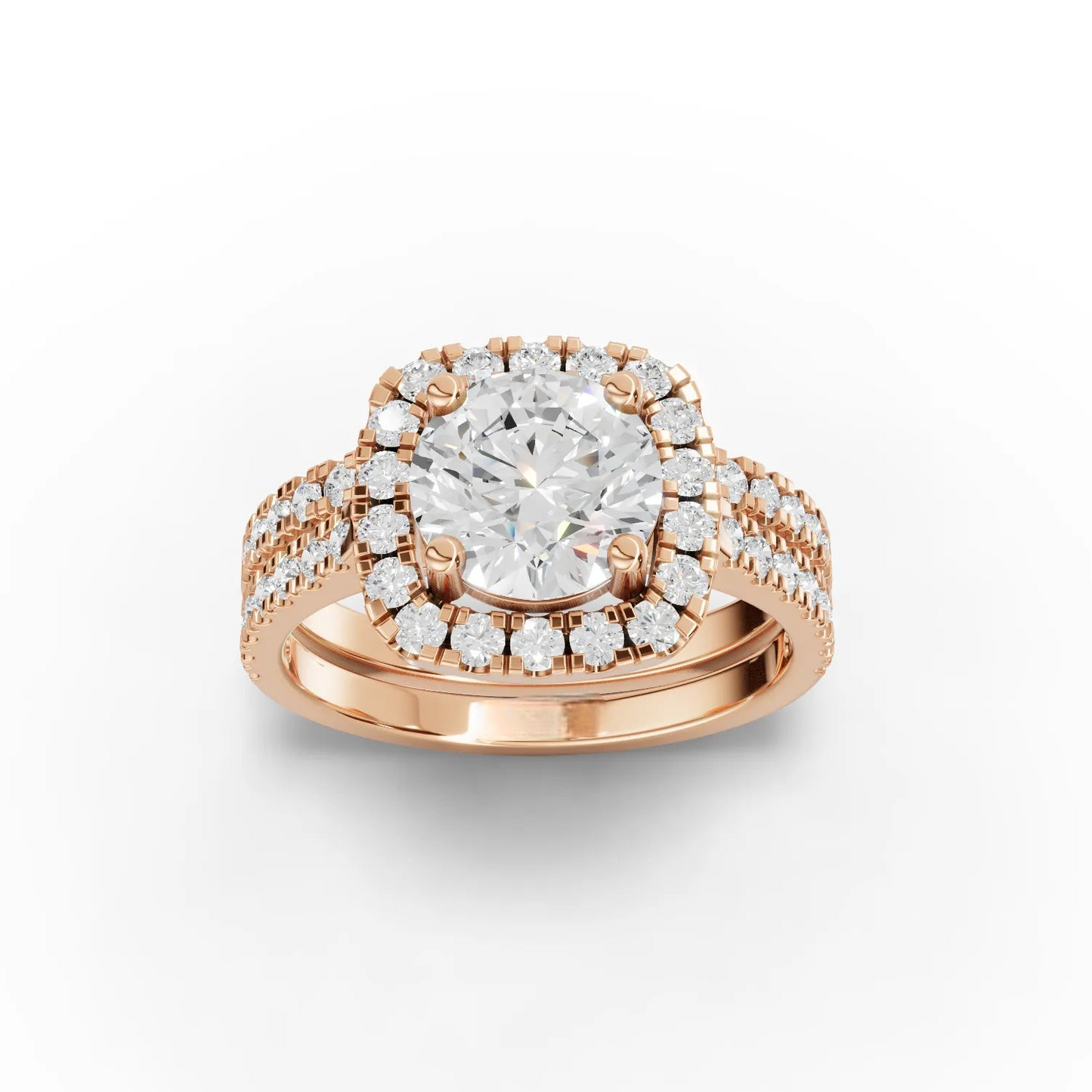 1.5 Carat Center Round Cut Moissanite Diamond Engagement Ring