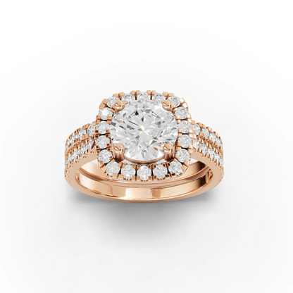 1.5 Carat Center Round Cut Moissanite Diamond Engagement Ring