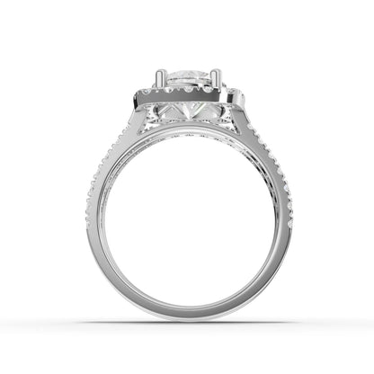 1.5 Carat Center Round Cut Moissanite Diamond Engagement Ring