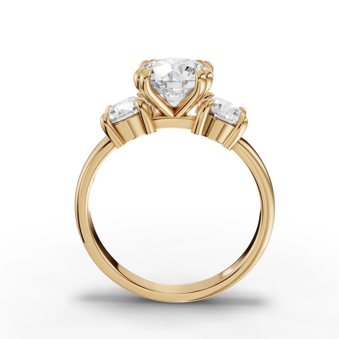 1.5 Carat Center Round Cut Moissanite Diamond Engagement Ring
