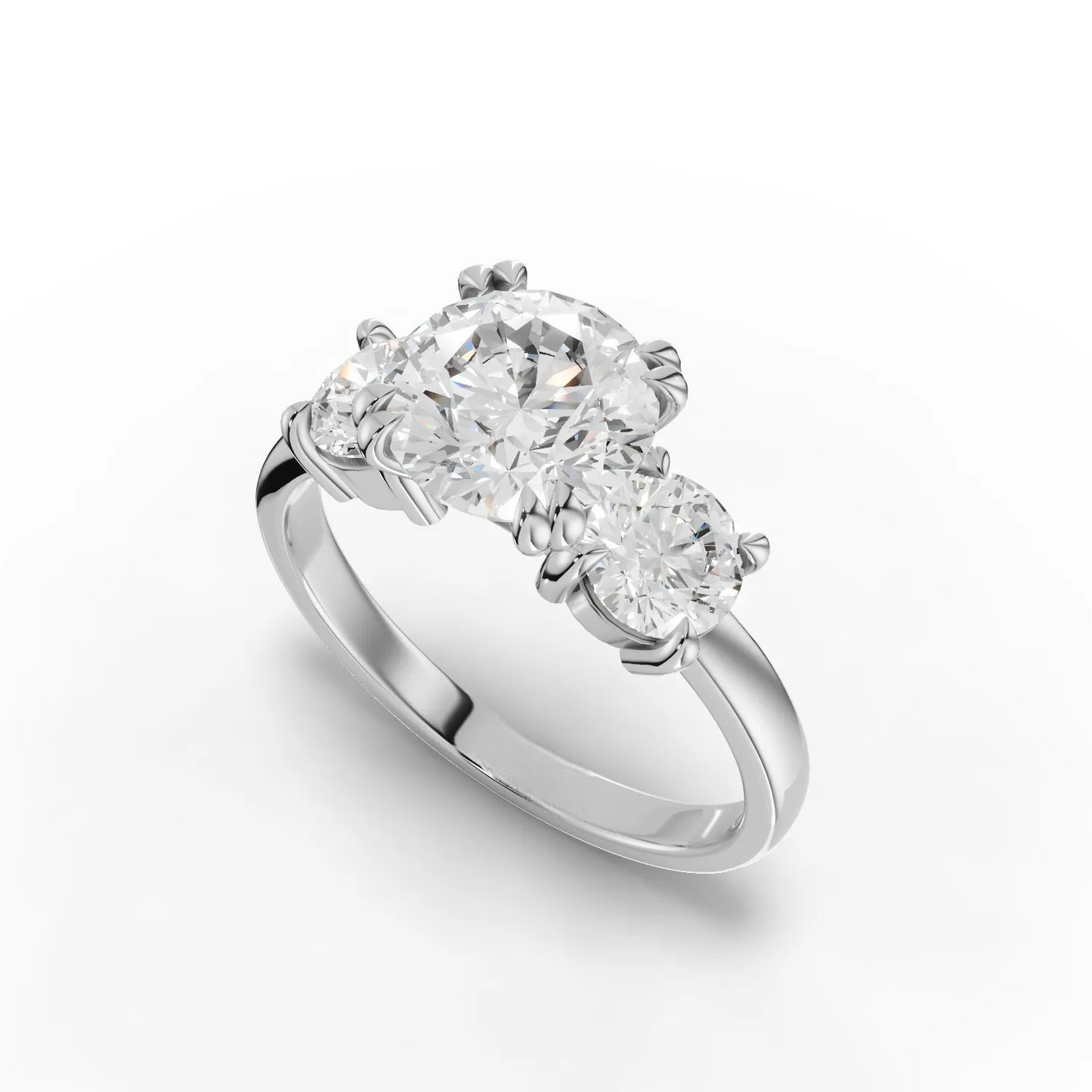 1.5 Carat Center Round Cut Moissanite Diamond Engagement Ring