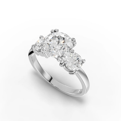 1.5 Carat Center Round Cut Moissanite Diamond Engagement Ring