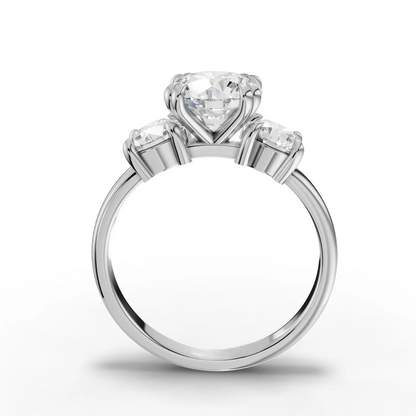 1.5 Carat Center Round Cut Moissanite Diamond Engagement Ring