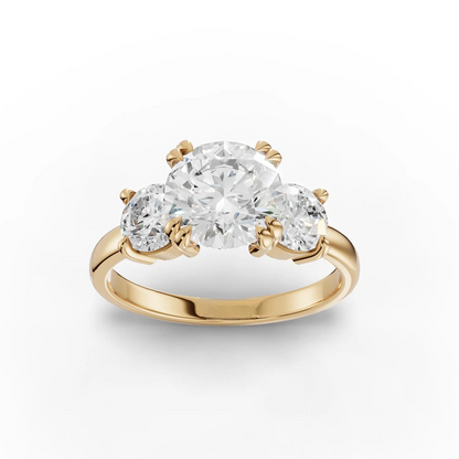 1.5 Carat Center Round Cut Moissanite Diamond Engagement Ring