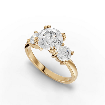 1.5 Carat Center Round Cut Moissanite Diamond Engagement Ring