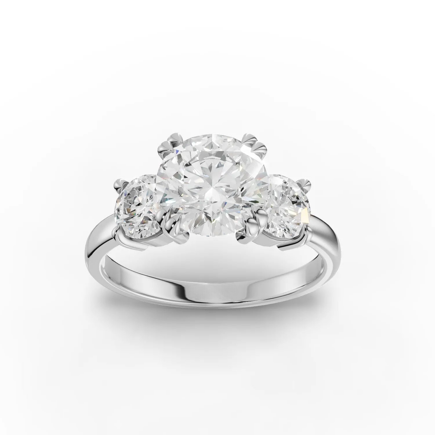 1.5 Carat Center Round Cut Moissanite Diamond Engagement Ring