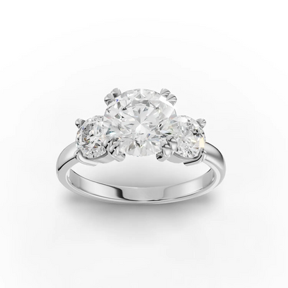 1.5 Carat Center Round Cut Moissanite Diamond Engagement Ring