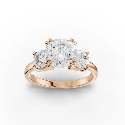 1.5 Carat Center Round Cut Moissanite Diamond Engagement Ring