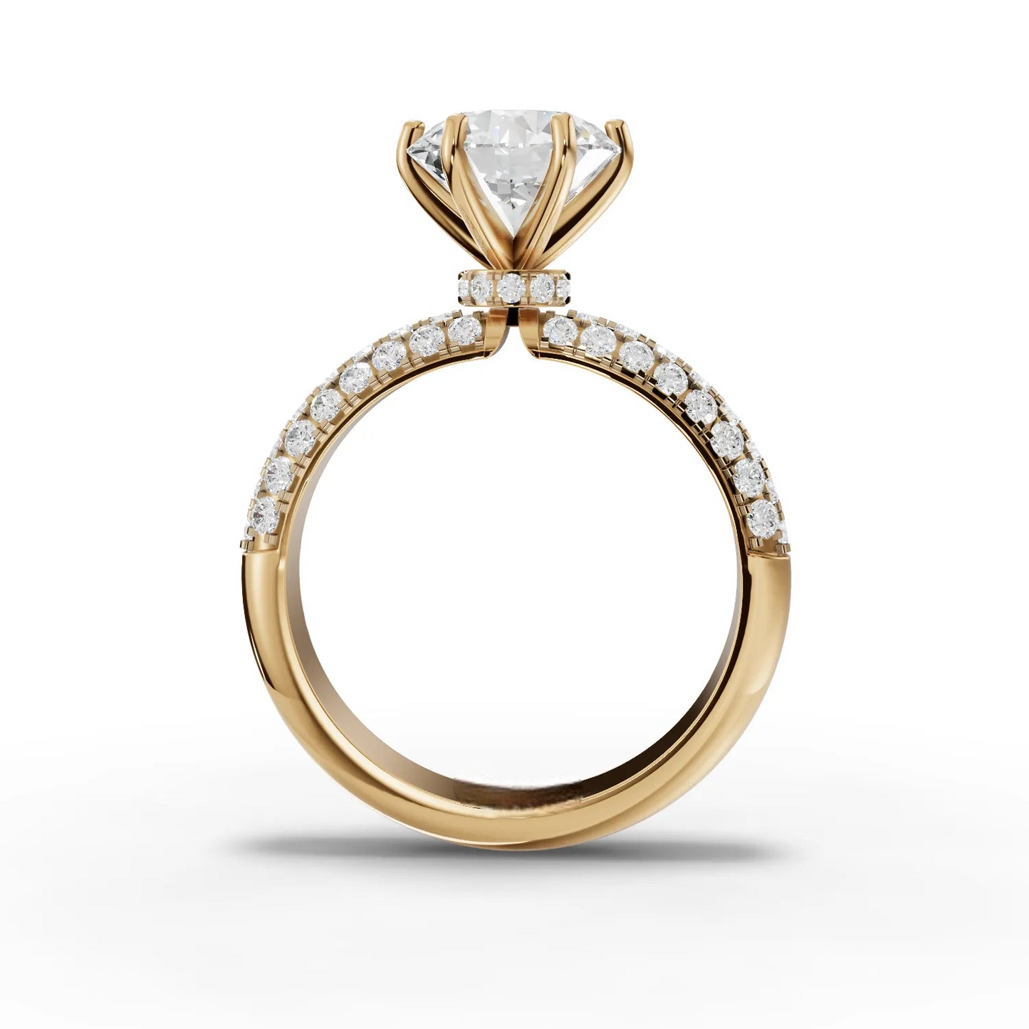 2 Carat Center Round Cut Moissanite Diamond Engagement Ring